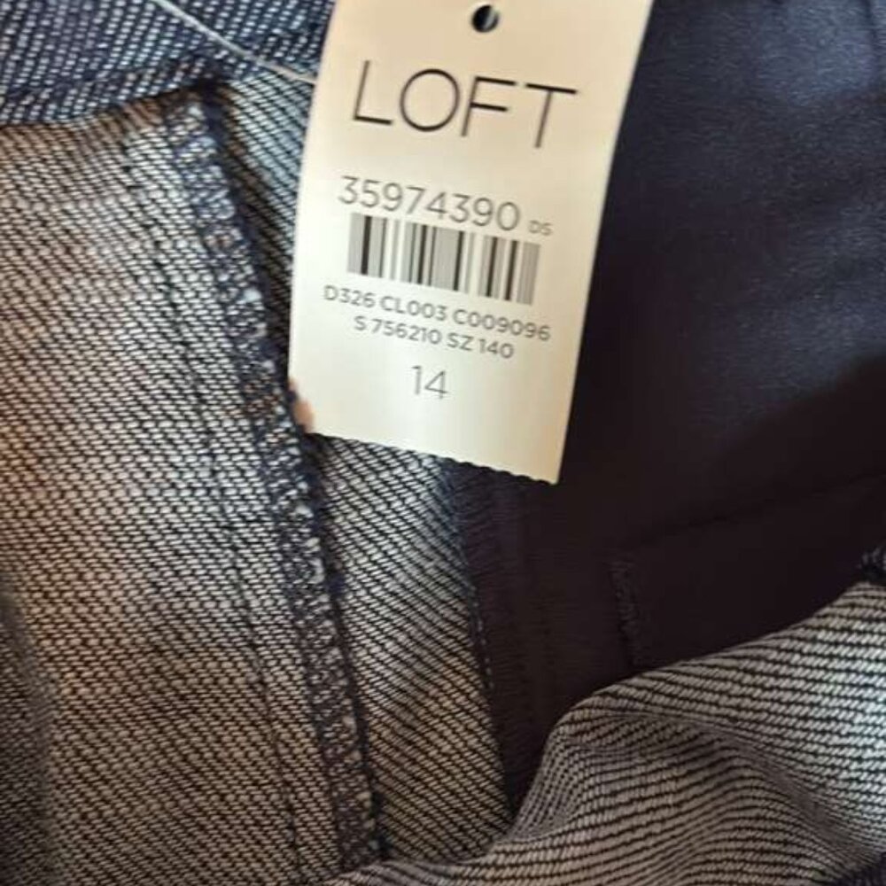 LOFT NWT Navy Wide Leg Sailor Trousers - Size 14 - Picture 4 of 6